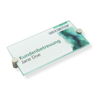Türschild VITRUM K , Glasschild, Büroschild, Doppelglasschild